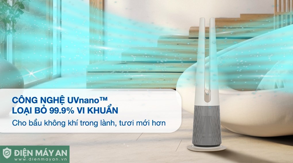 Máy lọc không khí kết hợp quạt và sưởi LG PuriCare AeroTower FS15GPCJ0.ABAE 40W